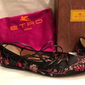 Etro Milano Italy 37.5 Embellished Womens Shoe